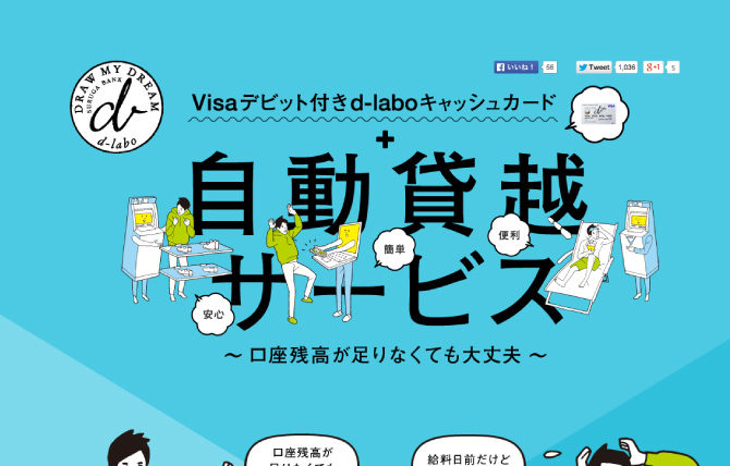 Visaデビット付き d-laboキャッシュカード＋自動貸越サービス