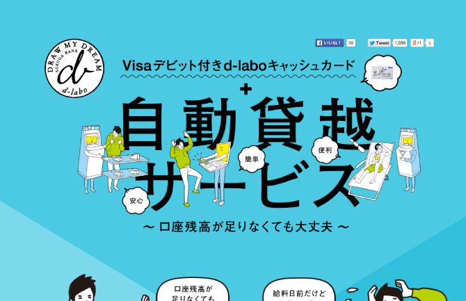 Visaデビット付き d-laboキャッシュカード＋自動貸越サービス